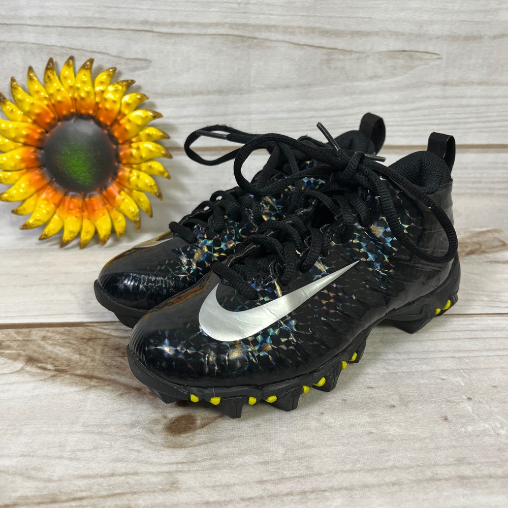 Nike Alpha Menace 3‎ TD Black Holographic Youth Football Cleats Size 1Y